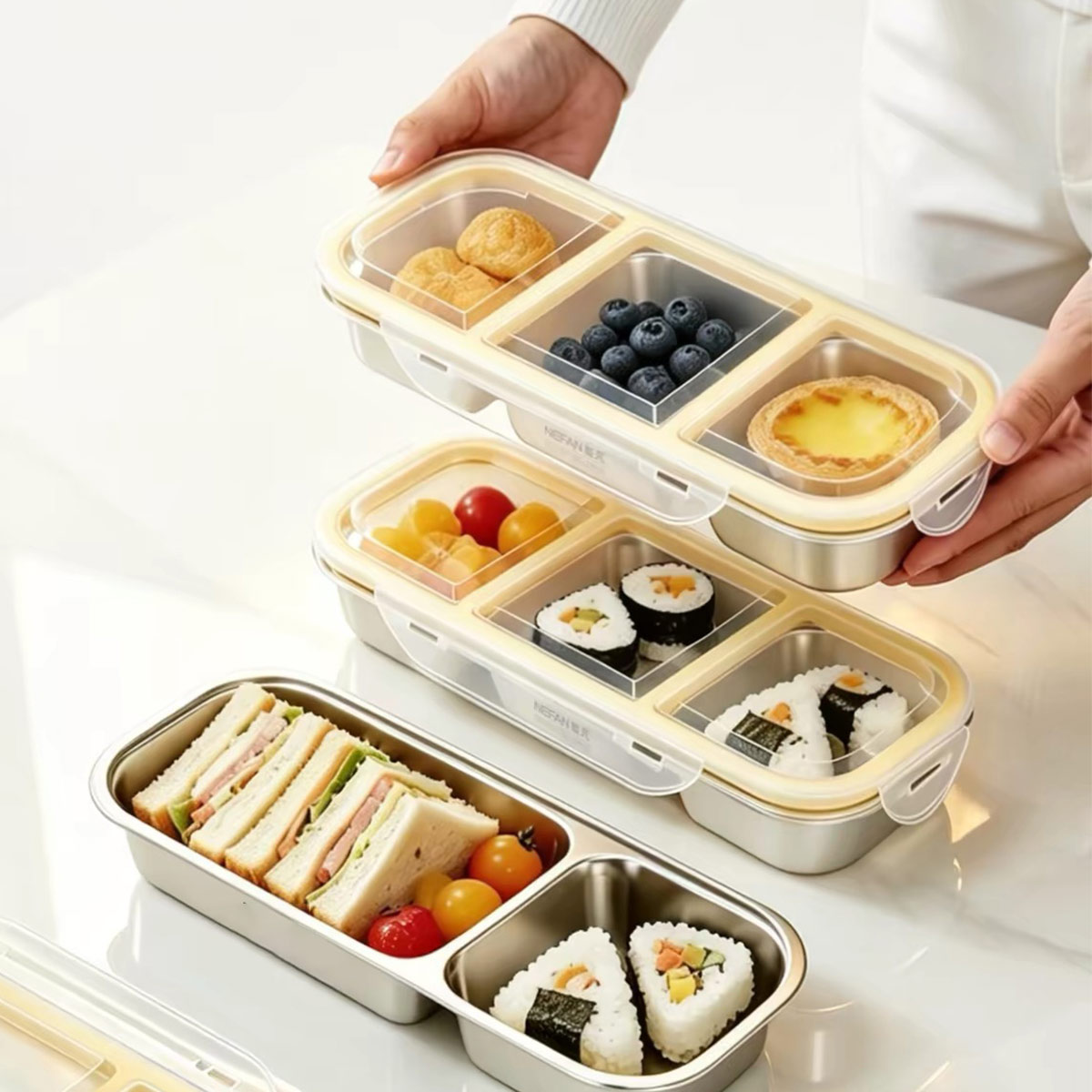 Food Storage And Preservation - Paslanmaz çelik kapaklı yiyecek saklama kabı,