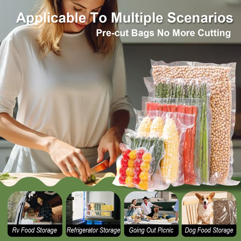 Food Storage Essentials - 100 adet vakumlama makinesi torbaları gıda