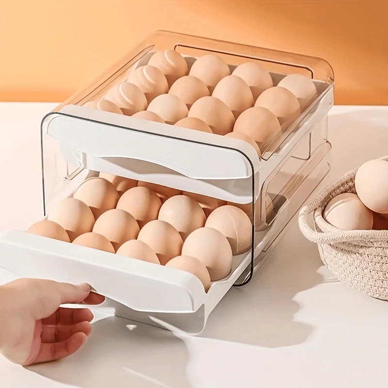 Egg Storage Holder - 2 Katmanlı Çekmeceli Tip Buzdolabı Yumurta
