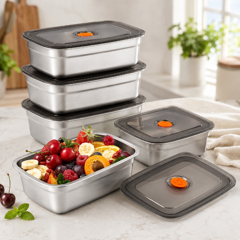 Food Storage Camping - Paslanmaz Çelik Büyük Kapasiteli Bento Kutusu