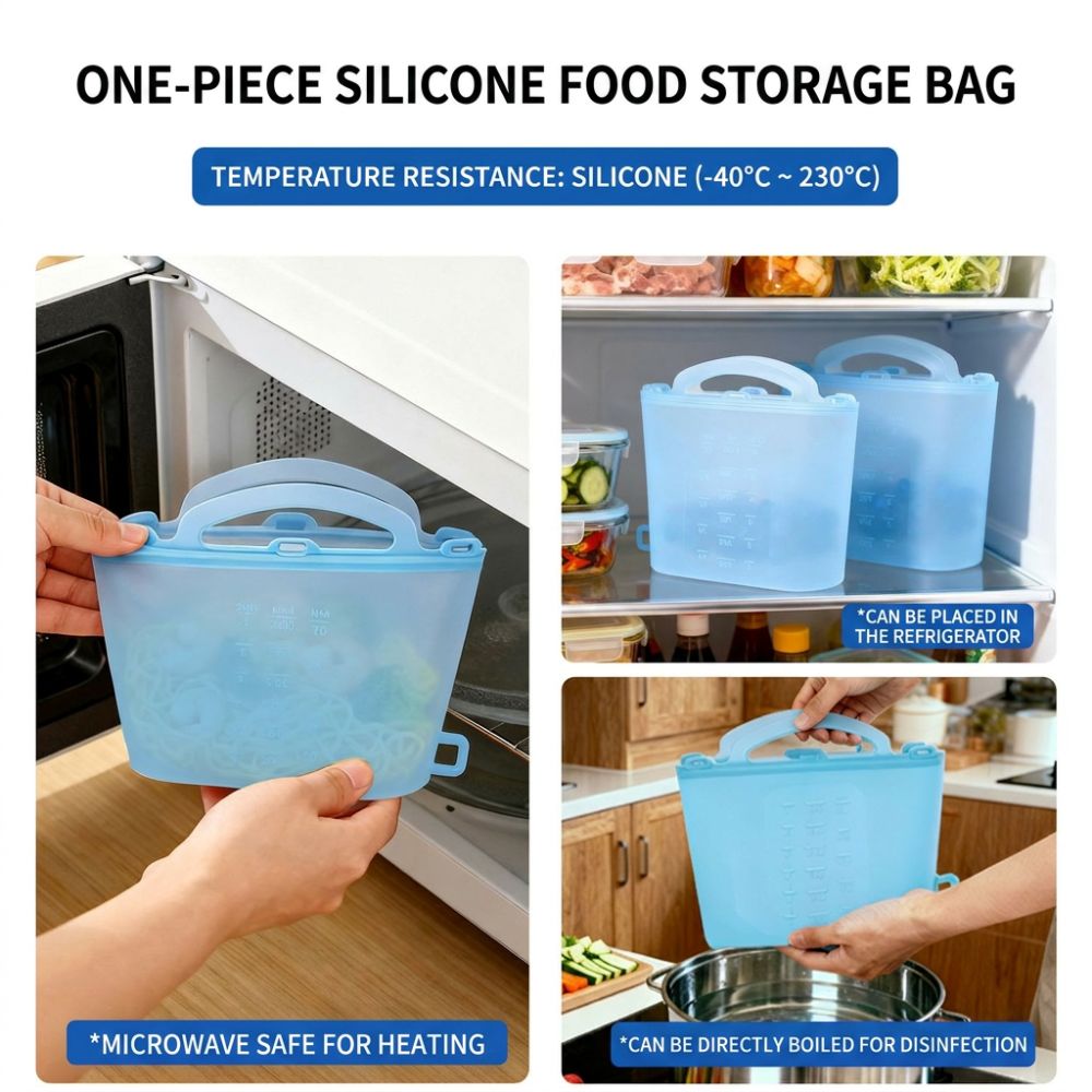 Food Storage And Temperature - 1500ml Gıda Saklama Torbaları Yeniden Kullanılabilir