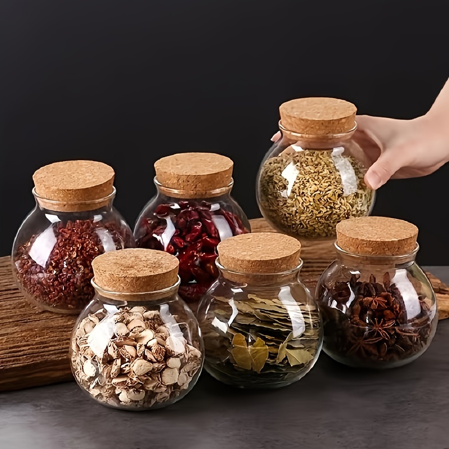 Food Storage Glass Round - 500ML şeffaf cam teneke saklama kutusu,