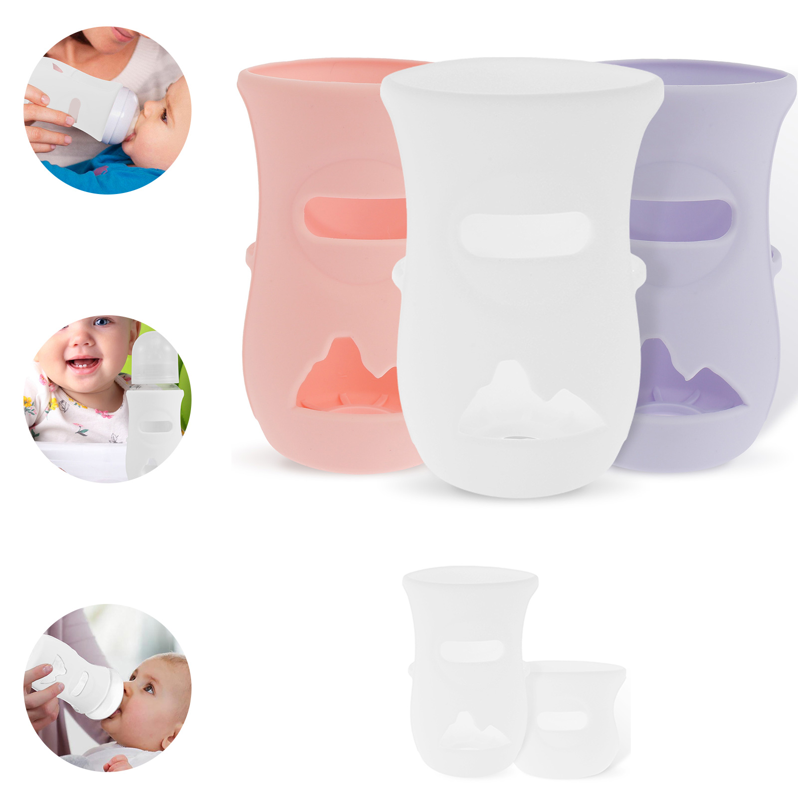 Food Storage Baby - Silikon Kollu Silikon Biberon Kapağı Yalıtımlı