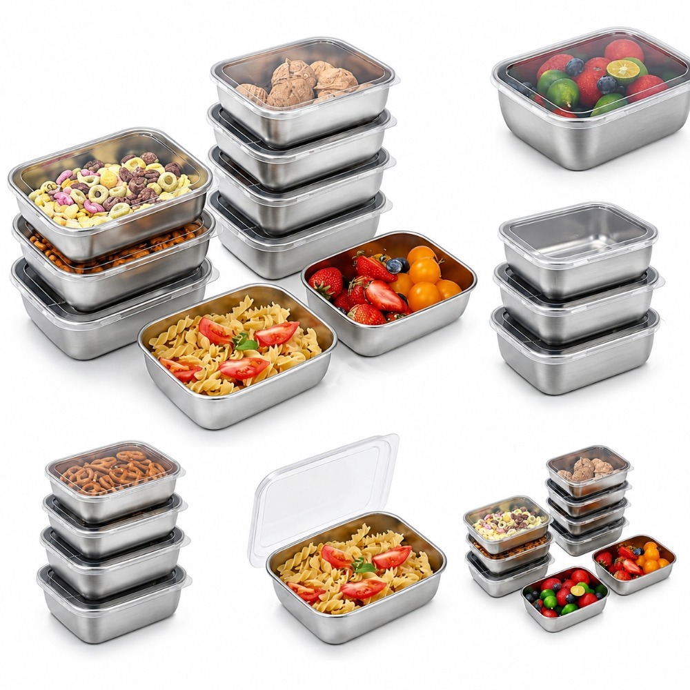Food Storage And Preservation - 6 Adet Paslanmaz Çelik Gıda Saklama