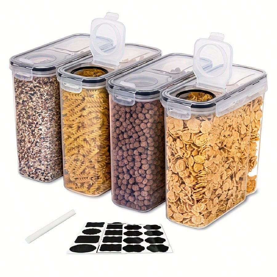 Food Storage And Preservation - 4'lü Paket, Hava Geçirmez Tahıl ve