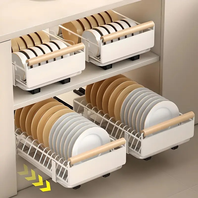 Food Storage Drawers - Çekmeceli Karbon Çelik Mutfak Depolama Rafı