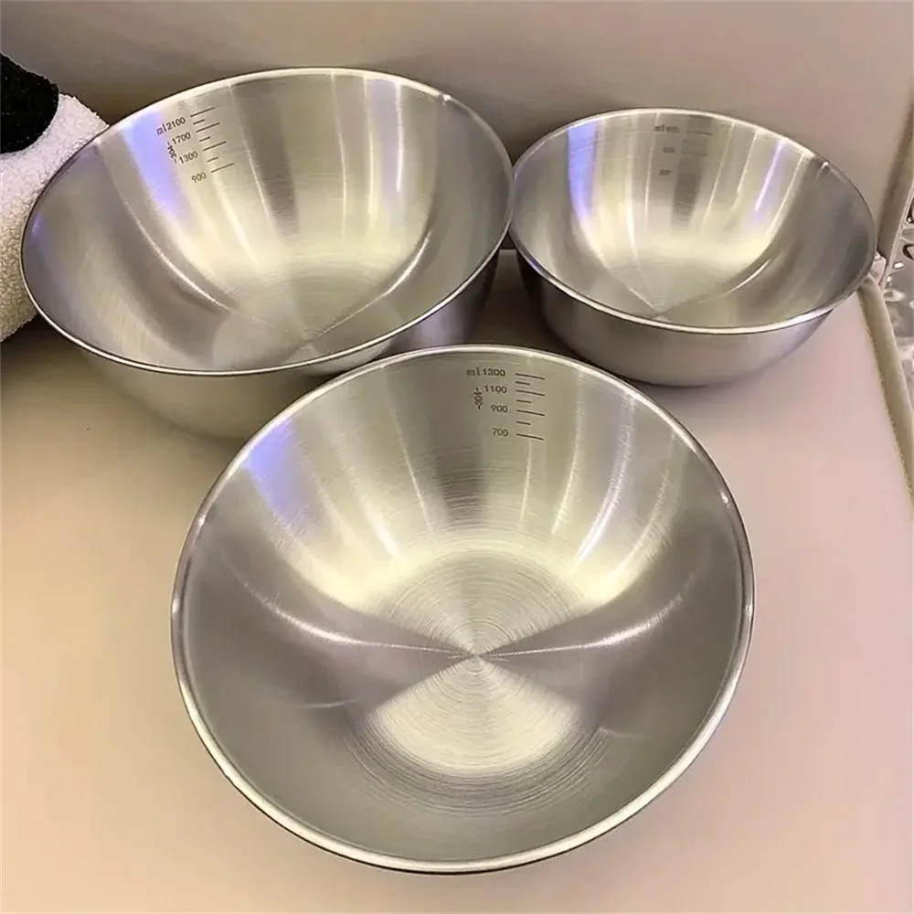 Food Storage Essentials - 1-3 Paslanmaz Çelik Kase Seti, Ölçekli,