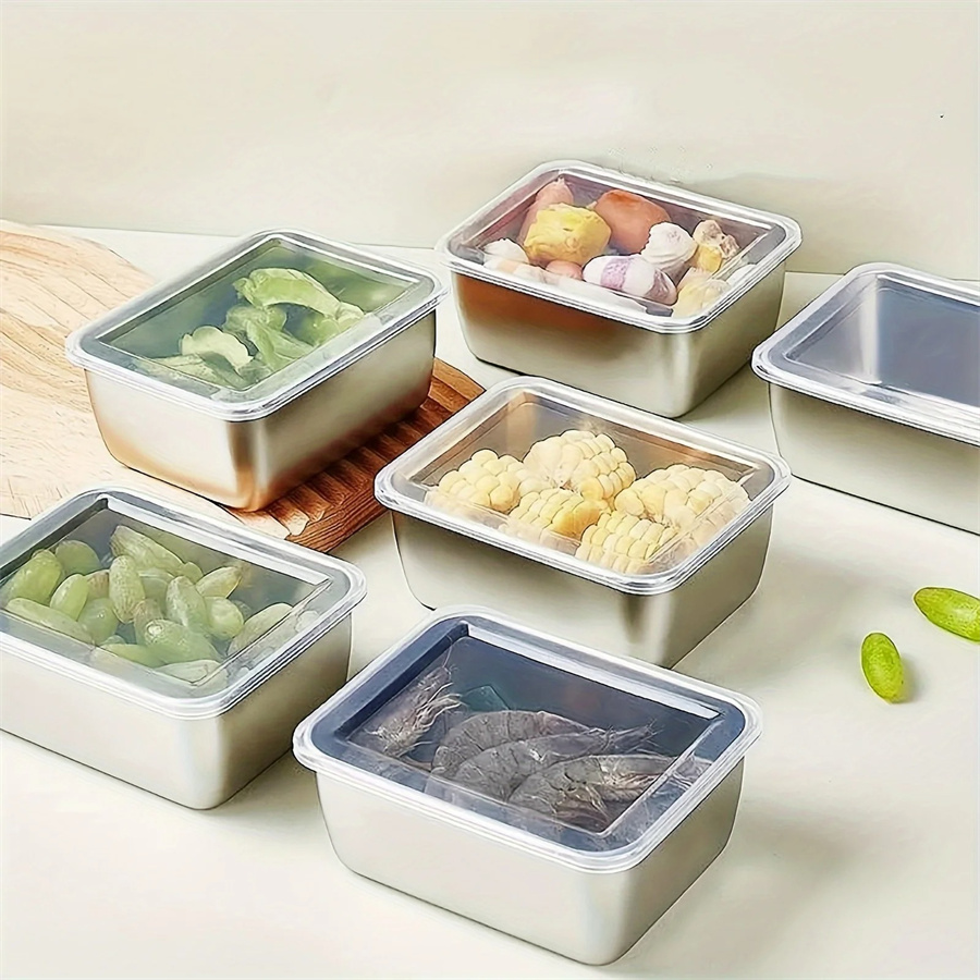 Food Storage Bins - 1/3/5 adet paslanmaz çelik gıda saklama