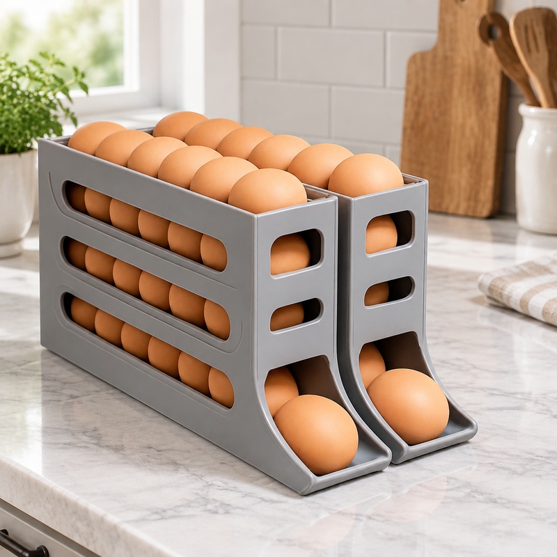 Egg Storage Holder - Buzdolabı için 4 Katlı Dönen Yumurta