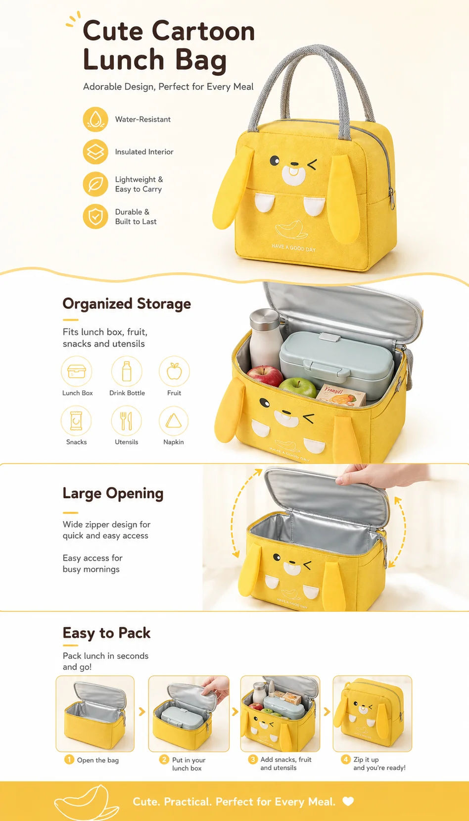 Taşınabilir Karikatür Desenli  - Food Storage Camping incelemesi ve fiyatı