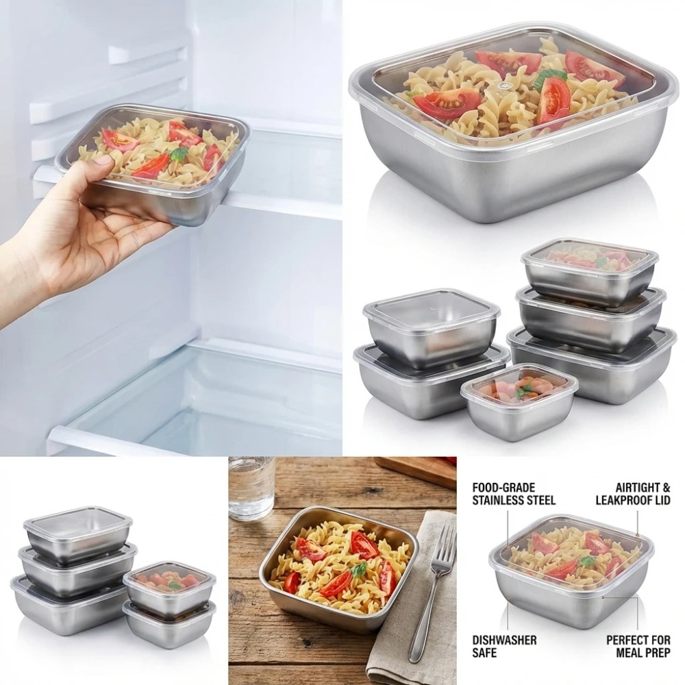 6 Adet Paslanmaz Çelik Gıda Sa - Food Storage And Preservation incelemesi ve fiyatı