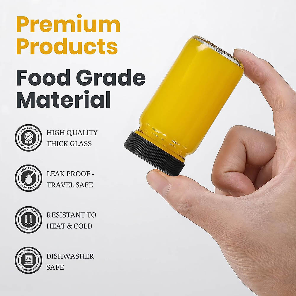 2oz Cam Şişeler, Siyah Kapaklı - Food Storage Essentials incelemesi ve fiyatı